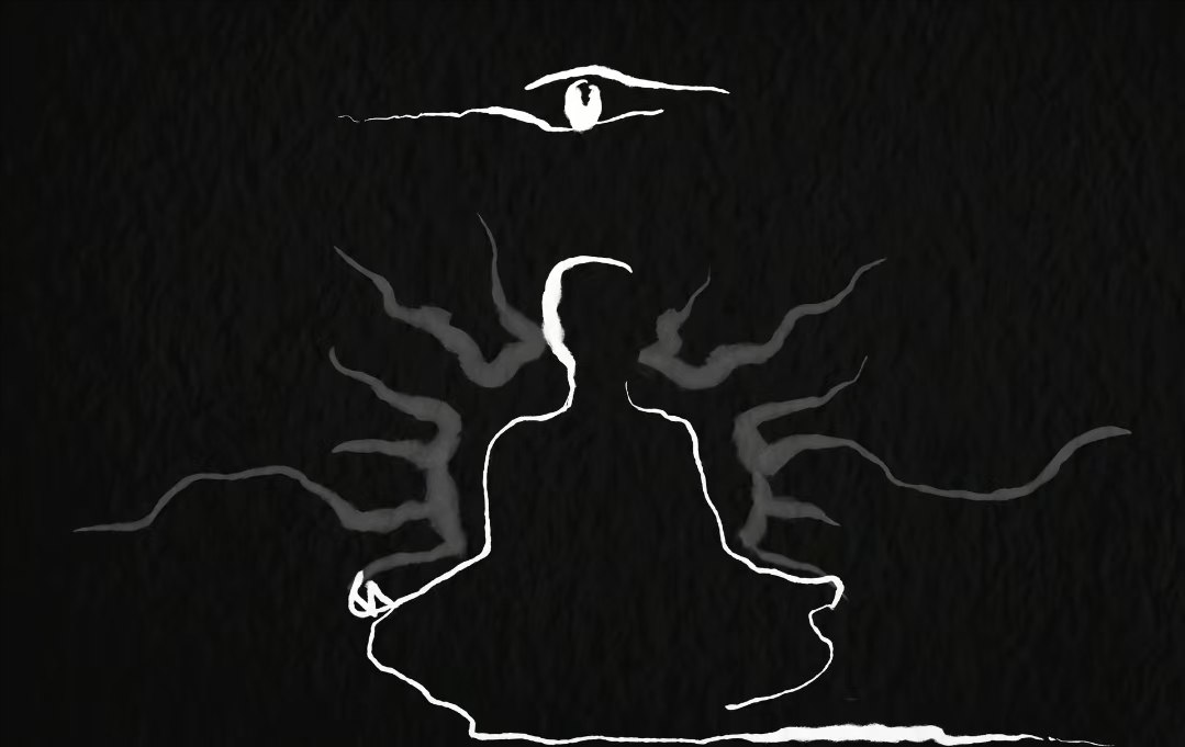 Meditation and inner observation illustration